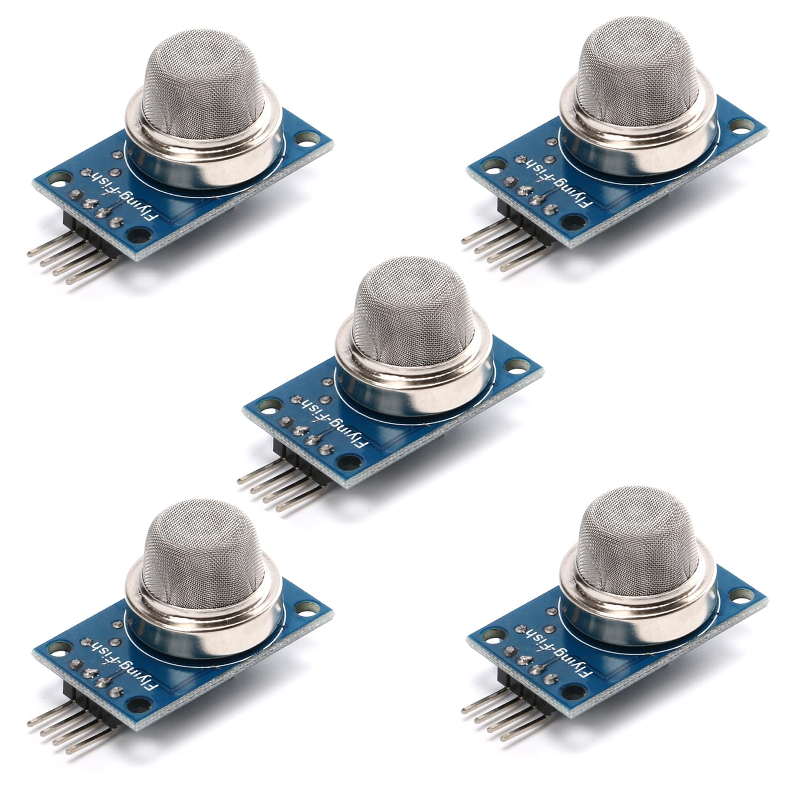 Módulo sensor de gás de qualidade do ar MQ-135 5 peças, placa de detecção de gás de saída analógica e digital para amônia, benzeno e fumaça, compatível com 5 V para projetos MCU Arduino