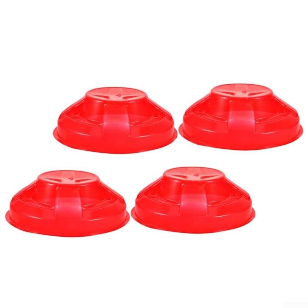 Capas de plástico vermelho para alarme de incêndio, 4 peças de proteção | Bloqueia poeira e detritos, garante função confiável do sensor, design de plástico vermelho, serve na maioria dos detectores