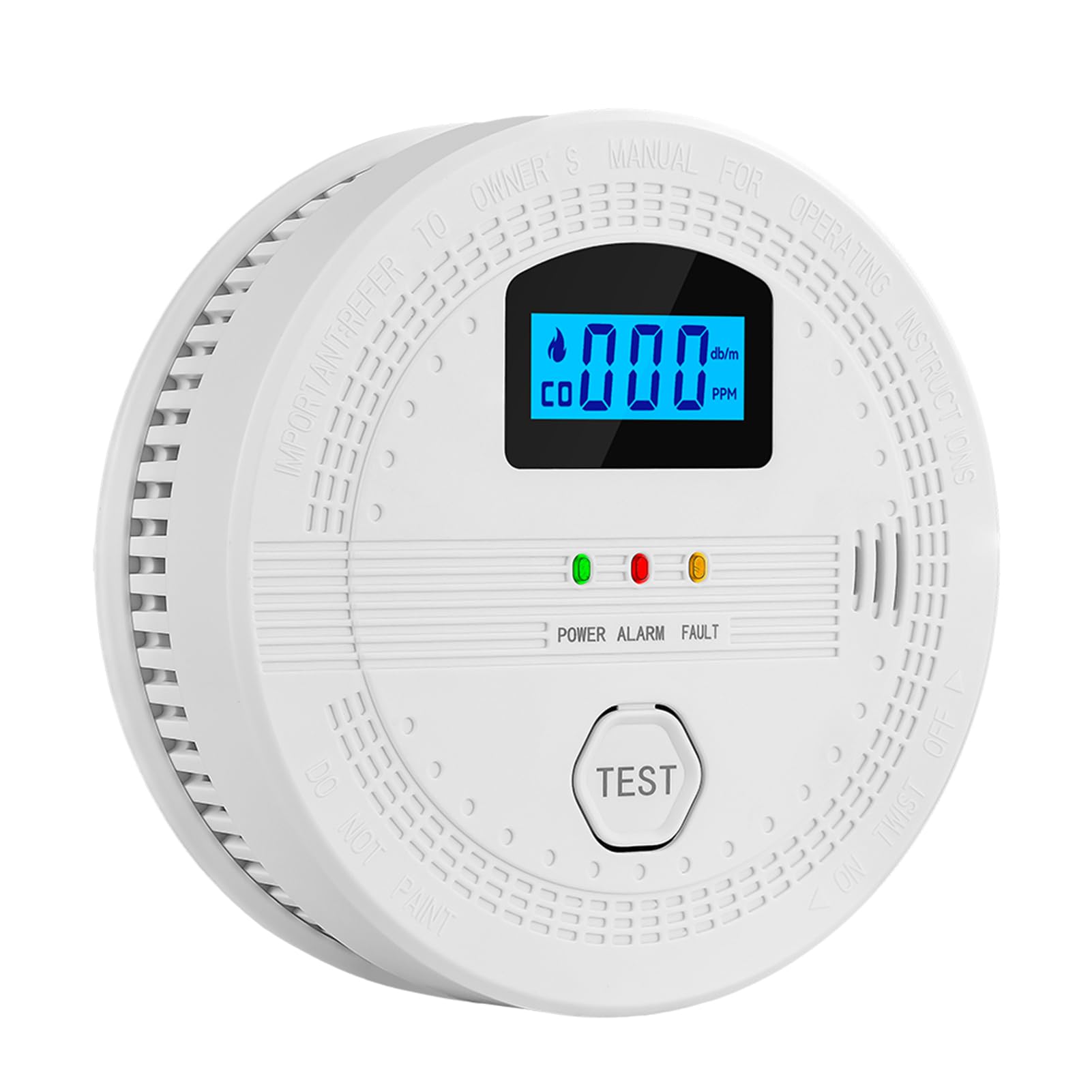 Detector de fumaça e CO com alerta sonoro de flash Alarme portátil alimentado por bateria para viagens em escritórios domésticos (1 pacote)