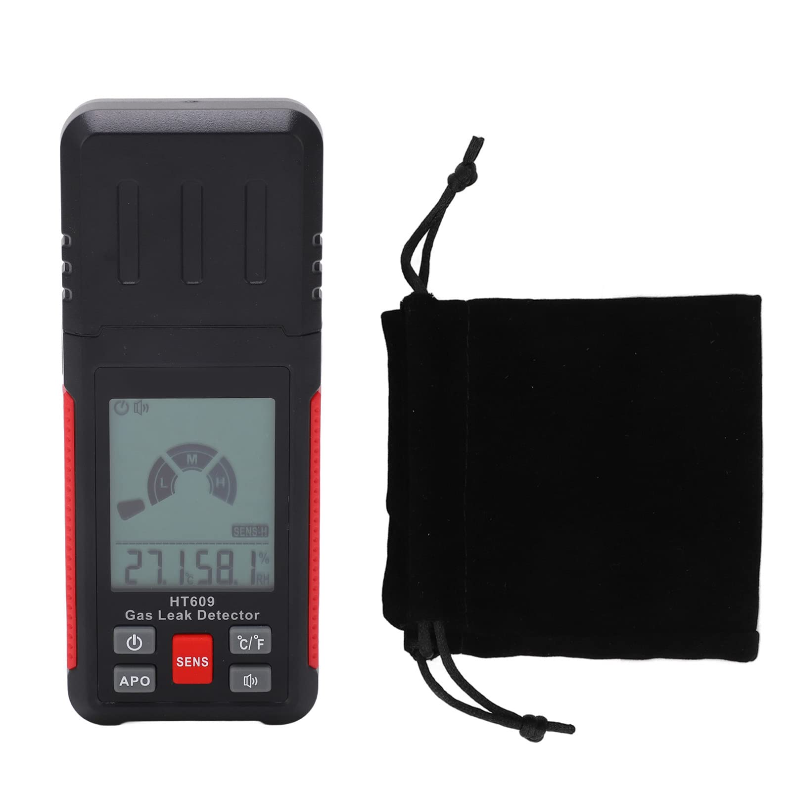 Aramox Detector de Vazamentos de Gás Testador de Alarme Altamente Preciso para, Detector de Gás Portátil para Indústria Química, Semicondutor Sensível HT609 Modelo ABS US]