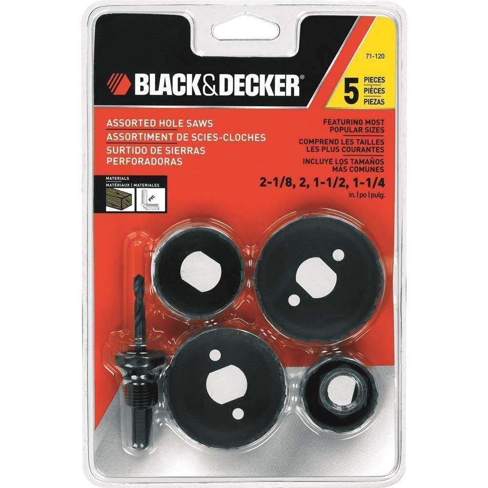 BLACK+DECKER Conjunto de Serra Copo para Madeira com 5 Peças 71-120