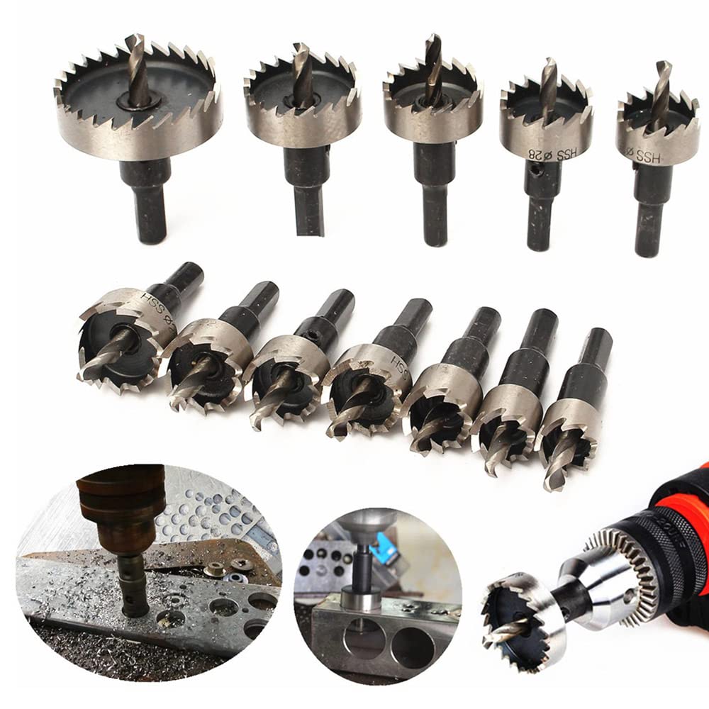 Kit Jogo Brocas Serra Copo 12 pcs 15 A 50 Mm Furar Ferro Aço Metal