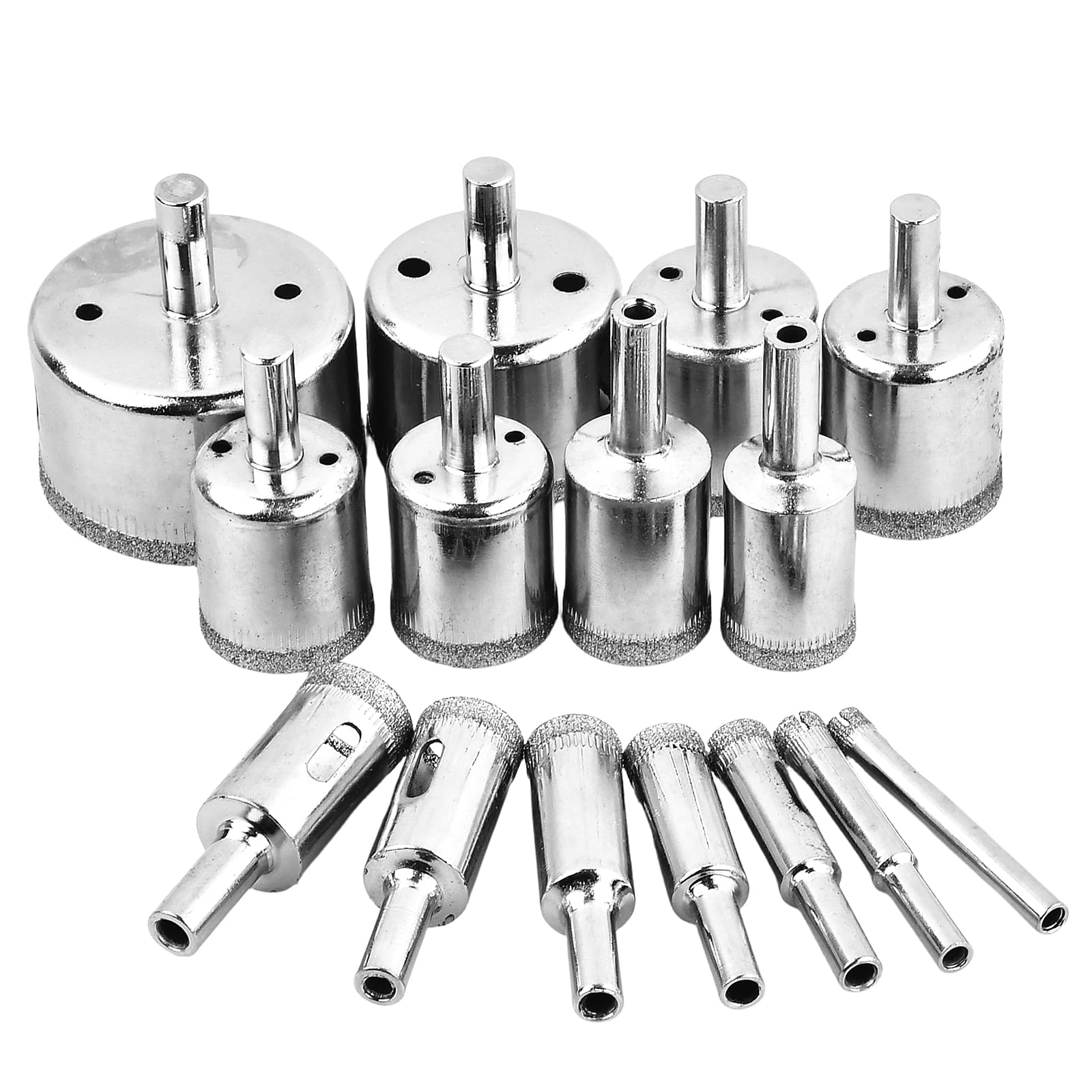 Kit 15 Brocas Diamantadas 6-50mm para Vidro, Cerâmica e Porcelanato – Serra Copo Profissional para Perfuração Precisa, Alta Durabilidade e Corte Limpo em Diversos Materiais