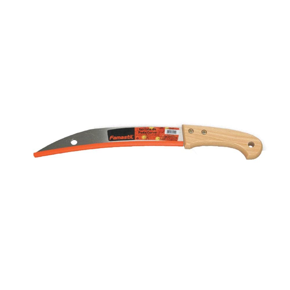 Serrote de Poda Curvo Famastil 12" em Aço com Cabo Ergonômico para Galhos, Árvores e Jardinagem