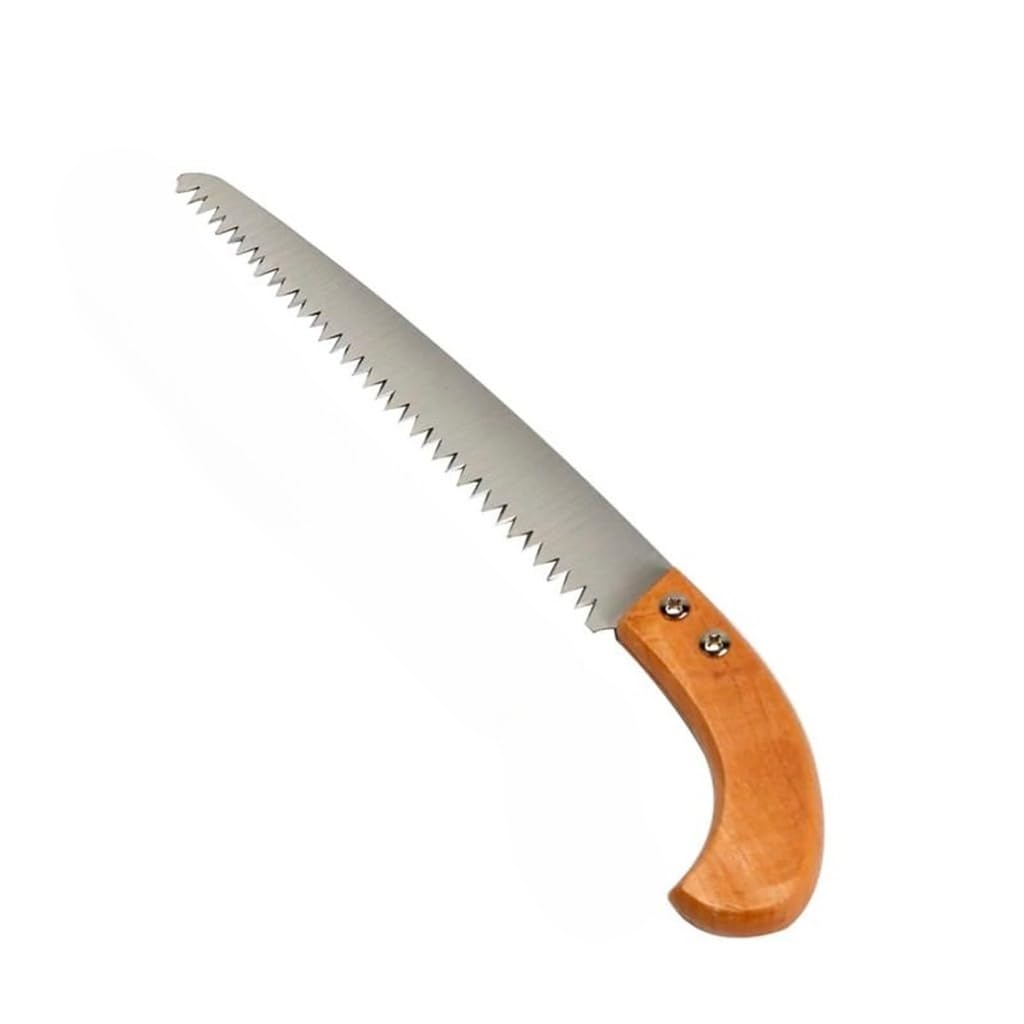 Serrote de Poda 270 mm com 3 Cortes e Cabo de Madeira | serrote de poda, lâmina 270 mm, dentes com 3 arestas, aço 65Mn, cabo de madeira, galhos secos, verdes e úmidos