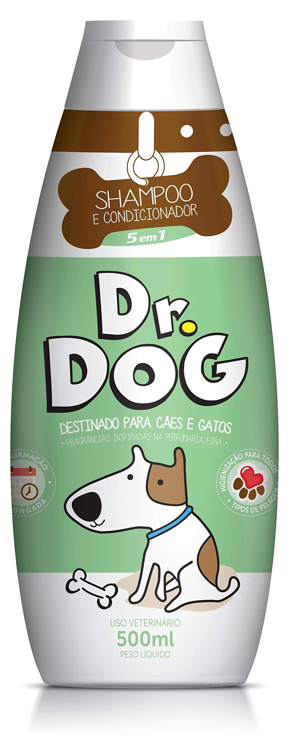 Shampoo e Condicionador pet Dr. Dog 5em 1 perfumaria fina -350mL, não arde os olhos, Hipoalergênico para cães e gatos, Antialérgico