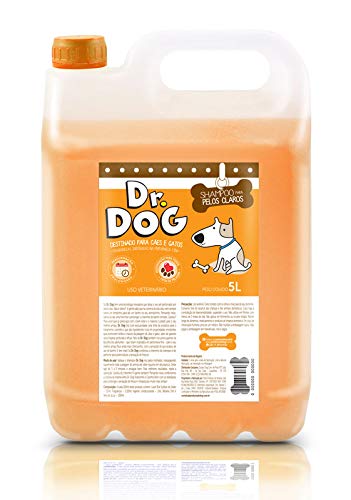 Shampoo Clareador para Cachorro, Gato, Filhotes, Hipoalergênico, Não arde os Olhos, 5litros, Alto rendimento, Perfume Suave Petshop, Pele sensível, Banho Seguro (Shampoo Clareador Pet)