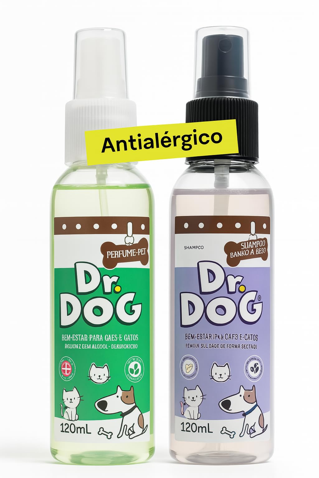Kit Banho a seco Pet + Perfume cheirinho de bebê, hipoalergênico, Banho Expresso para Cães e Gatos – Limpa, Perfuma e Hidrata, Sem Enxágue (Banho a seco Pet 120ml)