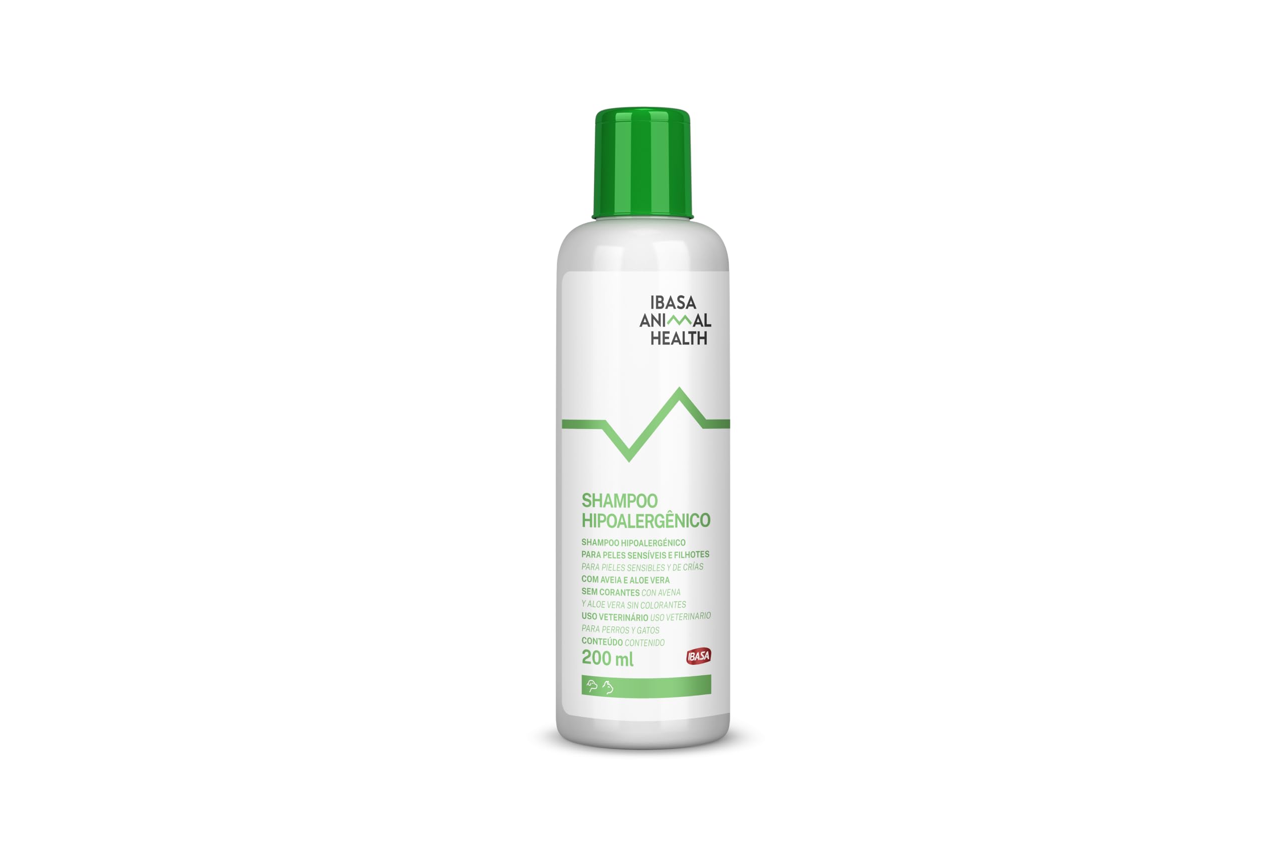 Ibasa Shampoo Hipoalergênico Peles Sensíveis com Aveia e Aloe Vera para Cães e Gatos 200ml