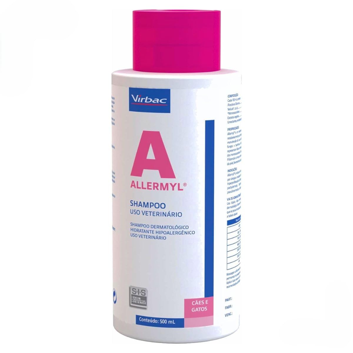 Allermyl Shampoo Dermatológico Hipoalergênico para Cães e Gatos 500ml