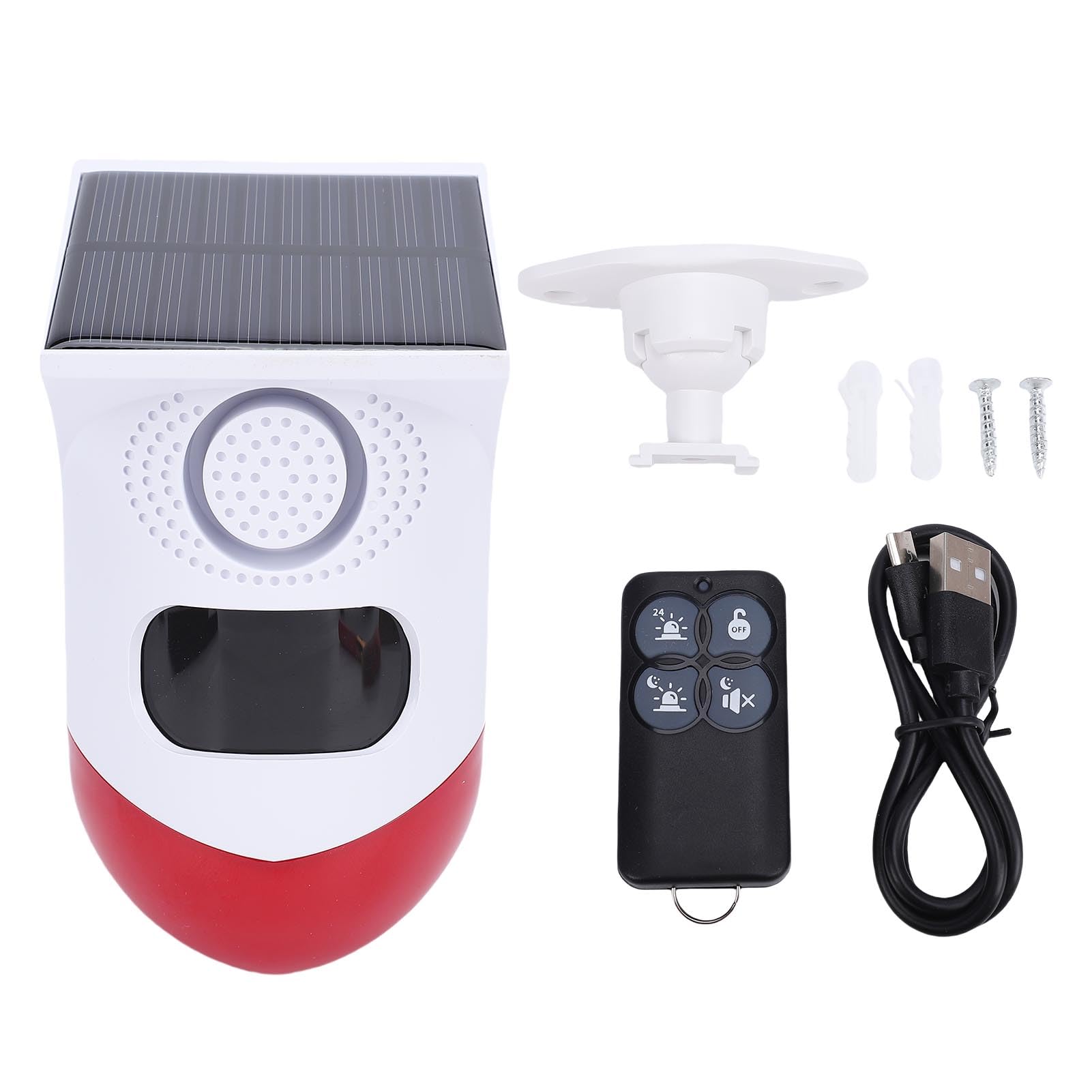 aqxreight Alarme Estroboscópico Solar Com Sensor de Movimento, Wi-fi, 120db, Som Ip67, à Prova D'água, Sirene de Segurança Externa, Controle Remoto para Tuya