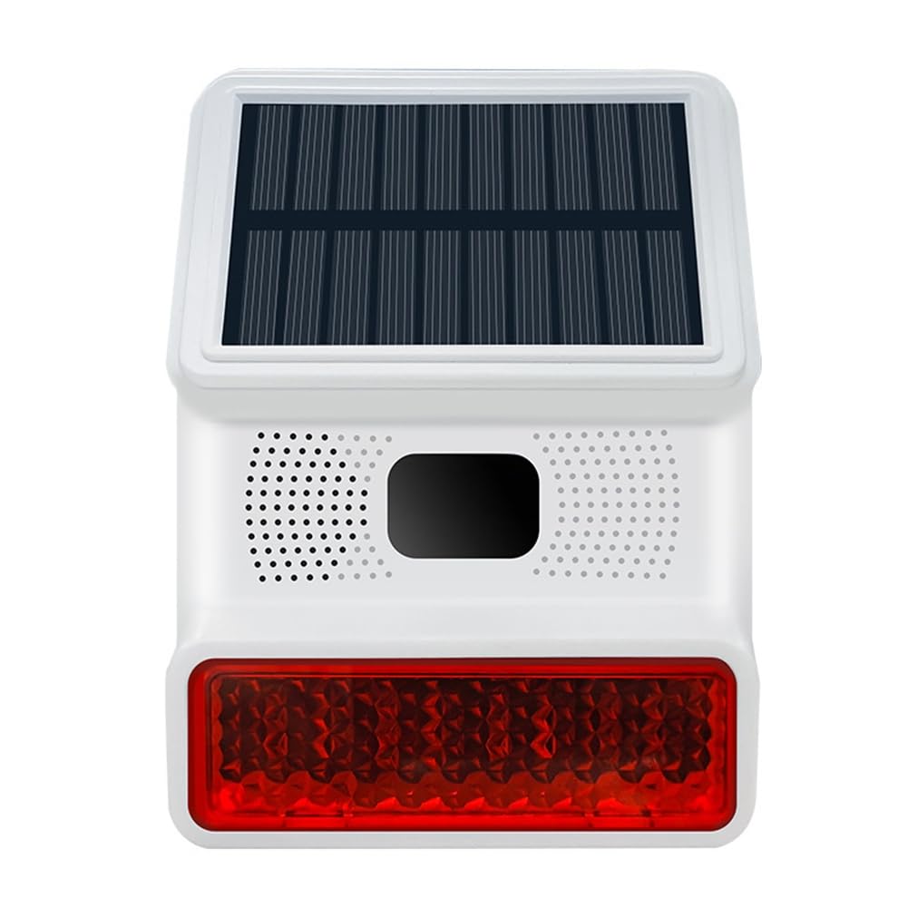 Sirene de alarme estroboscópica solar sem fio com flash de externo para de alarme WiFi GSM de 433 MHz para casa, fazenda
