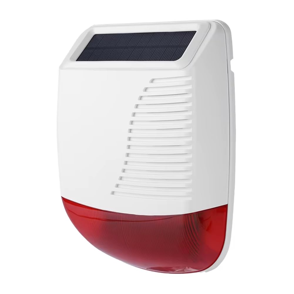Alarme de luz de sirene externa sem fio alimentado por energia solar 433 MHz flash estroboscópico à prova d'água para sistemas de segurança roubo doméstico