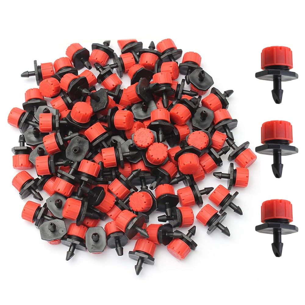 Kit 300 Peças Irrigação Gotejamento Ajustável para Vasos | Vazão 0-70L/h, Compatível 4/7mm, Economiza água