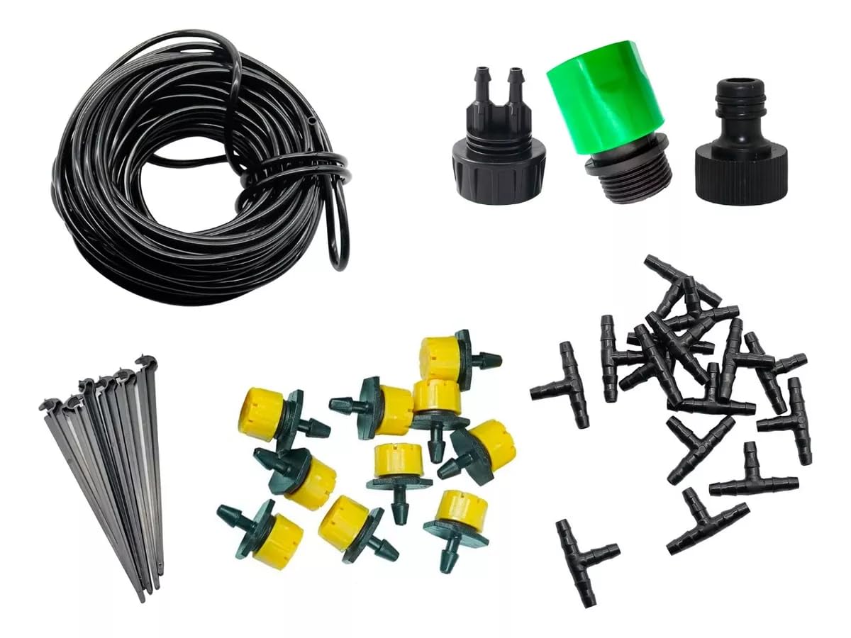 Kit Irrigação Para 25 Vasos/horta Gotejamento (kit Completo)