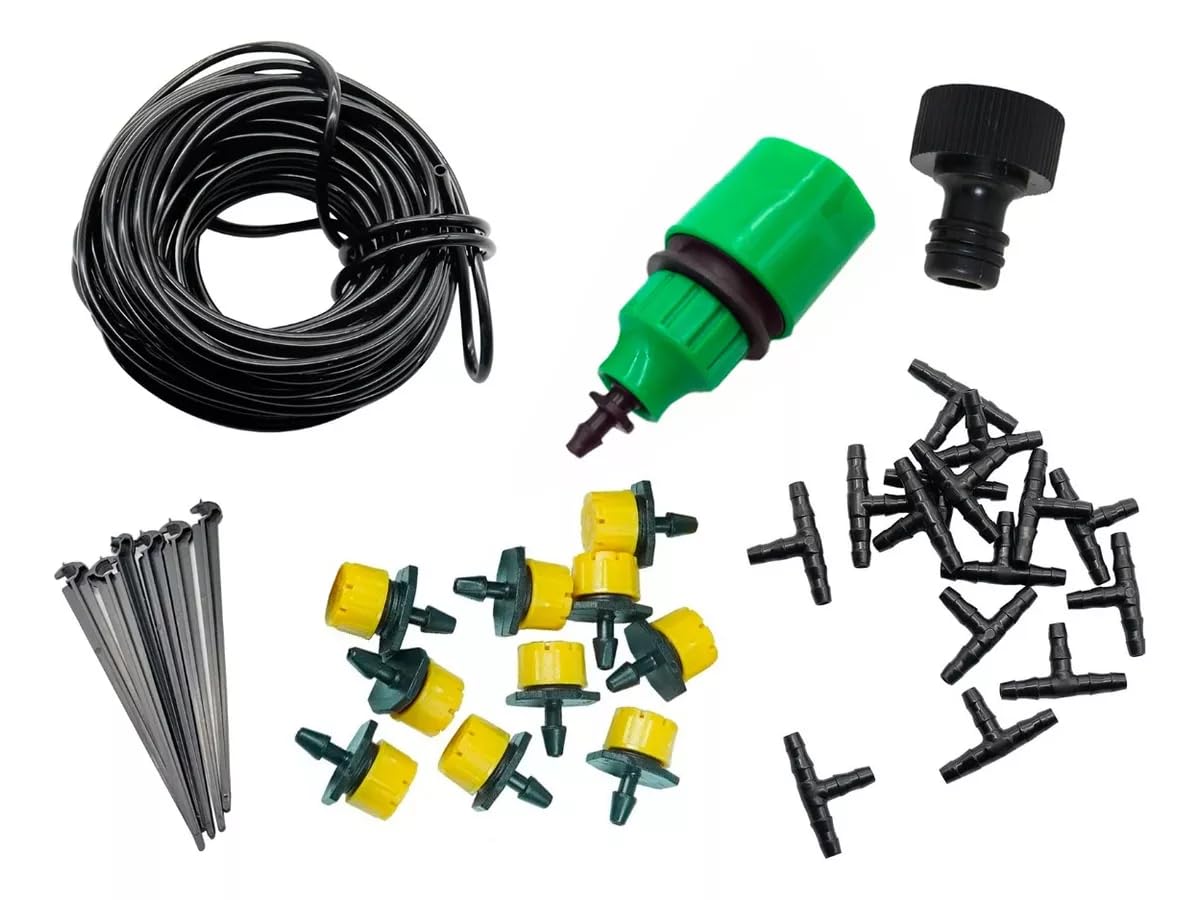 Kit Irrigação Para 10 Vasos/horta Gotejamento (kit Completo)