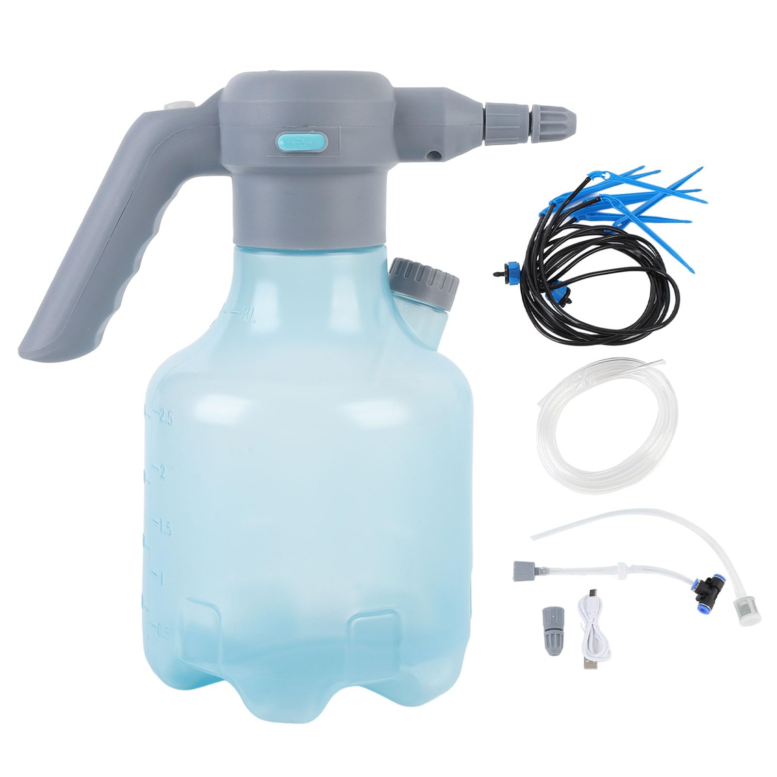 AUNMAS Pulverizador de Irrigação por Gotejamento, Garrafa de Spray Elétrica para Plantas Em Vasos de Plantas de Varanda de Irrigação, Modo Duplo Recarregável de 3l 2000mah (Azul)