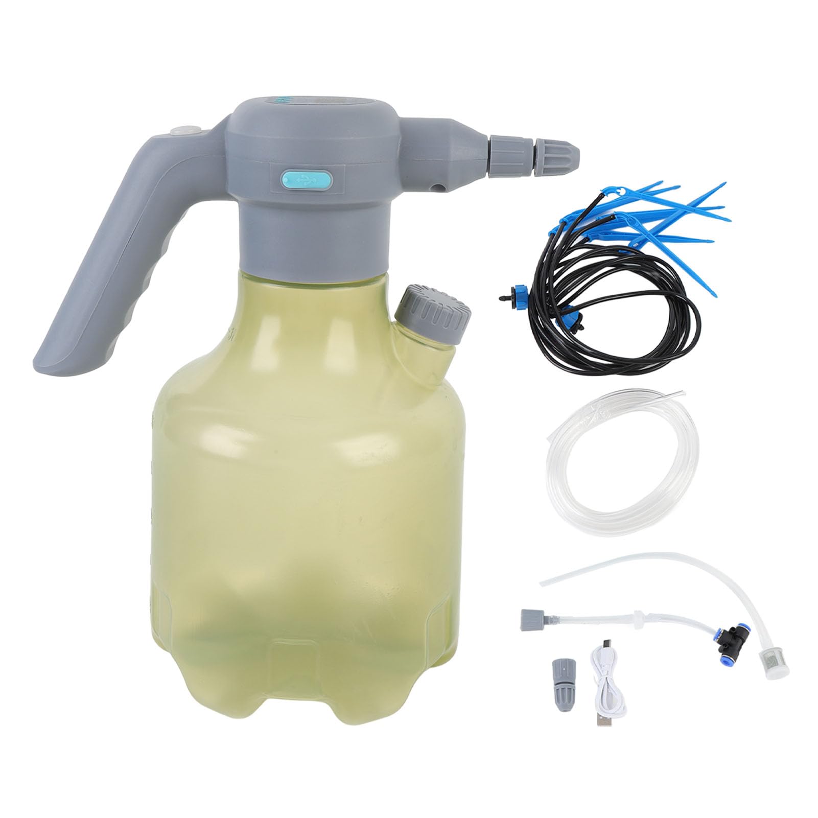 AUNMAS Pulverizador de Irrigação por Gotejamento, Garrafa de Spray Elétrica para Plantas Em Vasos de Plantas de Varanda de Irrigação, Modo Duplo Recarregável de 3l 2000mah (Amarela)
