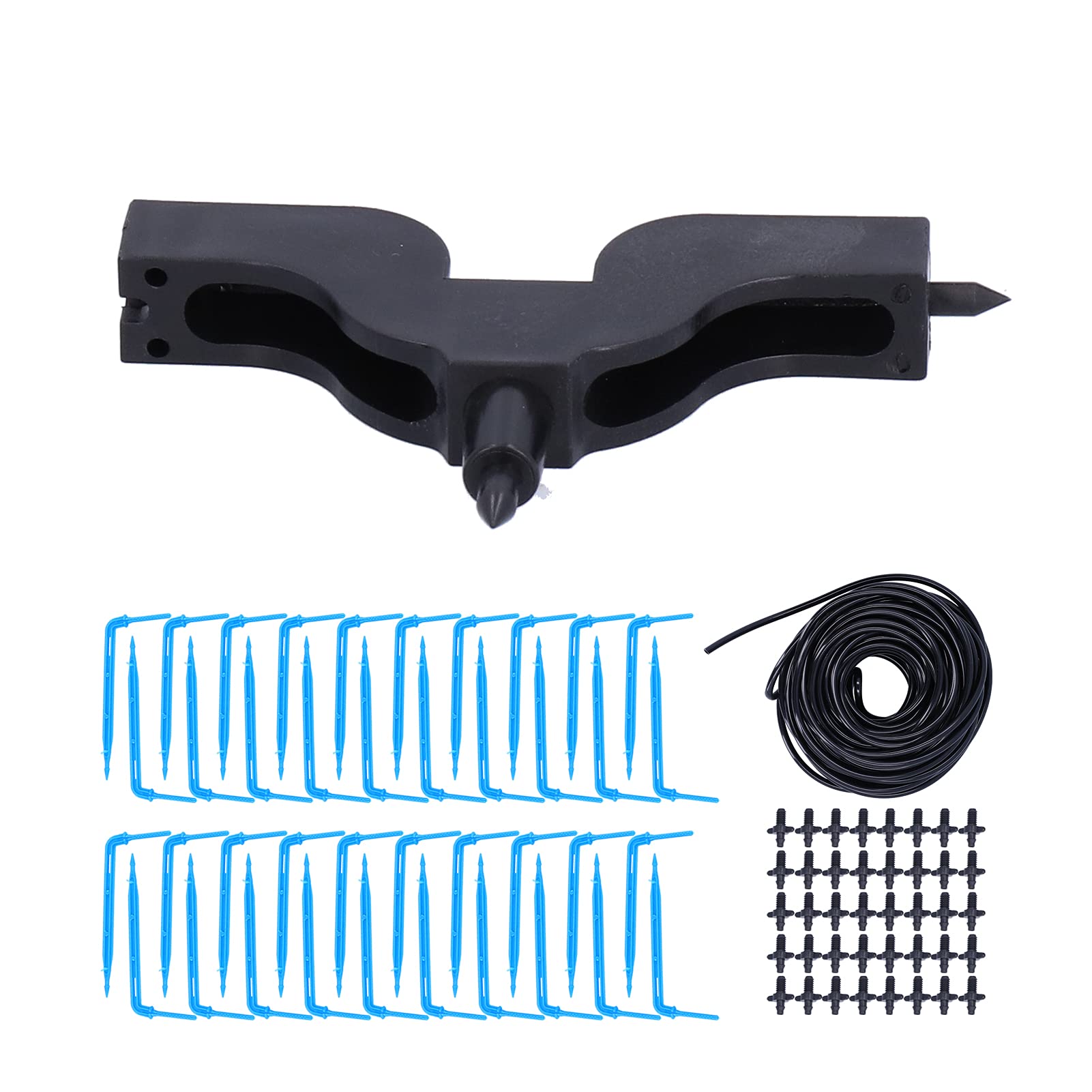 Estink Kit de Irrigação por Gotejamento, Kit de Mangueira de Jardim de Plástico de 15m Com Gotejador de Irrigação de 1 a 2L Horas, Conjunto de de Fluxo Constante para Mudas de Estufa, Vasos de