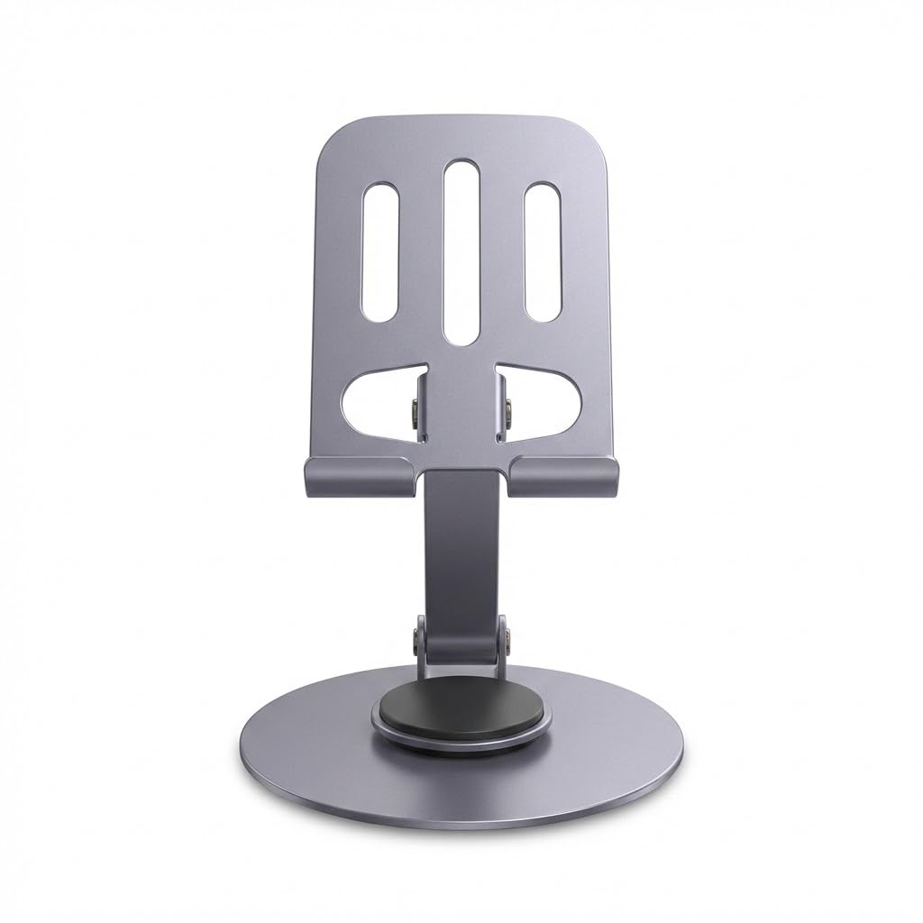Suporte de Celular de Mesa Metal Dobrável Articulado 360 Graus | Reforçado, Universal, Para Smartphone e Tablet, Ergonômico