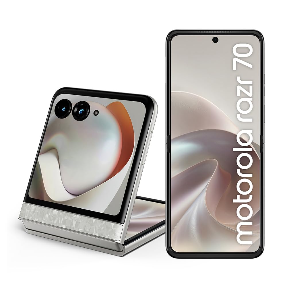 Smartphone Motorola Razr 70 5G - 256GB 24GB (8GB RAM+16GB Ram Boost) Tela dobrável 6,9" Extreme AMOLED 120hz e externa 3,6” Gorilla Glass Victus - Branco Perolado
