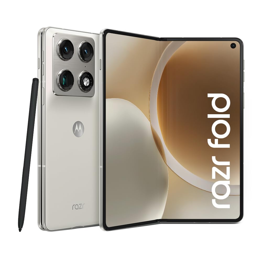 Smartphone Motorola Razr Fold 5G - 1TB 32GB (16GB RAM+16GB Ram Boost), Tela interna 8.1" e externa 6.6”, extreme AMOLED, 3 câmeras 50MP e Zoom 100x, IP49 - Branco
