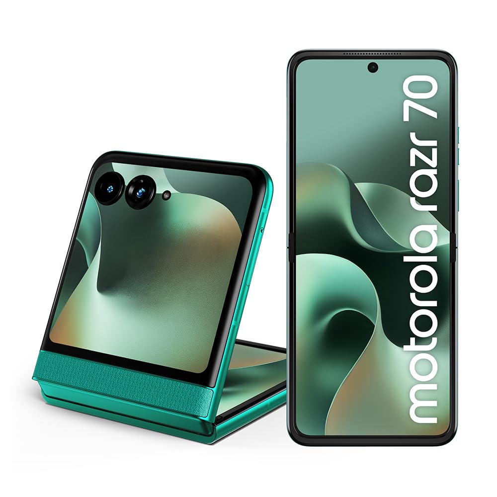 Smartphone Motorola Razr 70 5G - 256GB 24GB (8GB RAM+16GB Ram Boost) Tela dobrável 6,9" Extreme AMOLED 120hz e externa 3,6” Gorilla Glass Victus - Verde