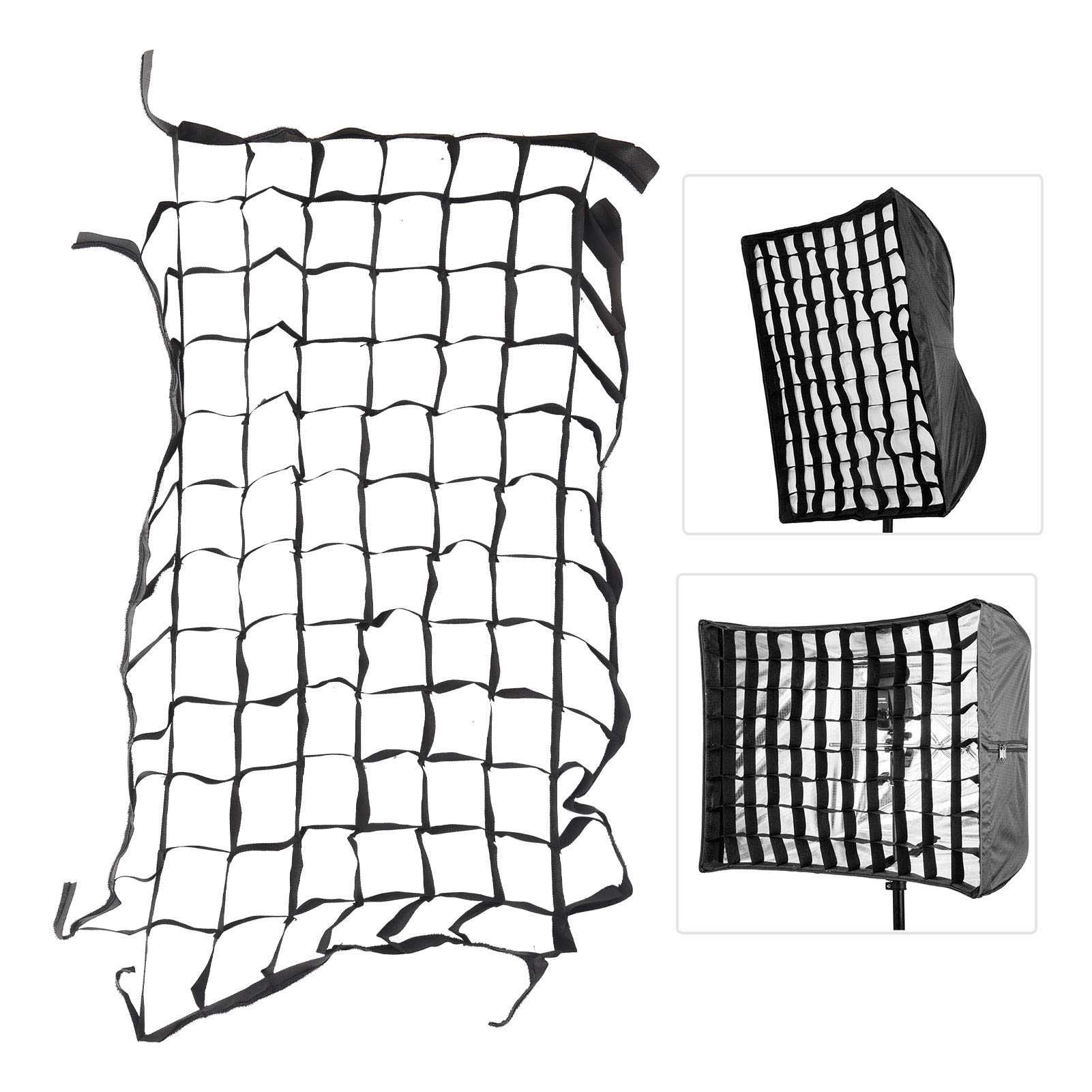 Grade Celular Softbox 50x70cm para 50x70cm Caixa de Luz Suave de 4 Cantos, Softbox Dobrável Grade Celular Malha para Fotografia de Retrato Iluminação de Vídeo