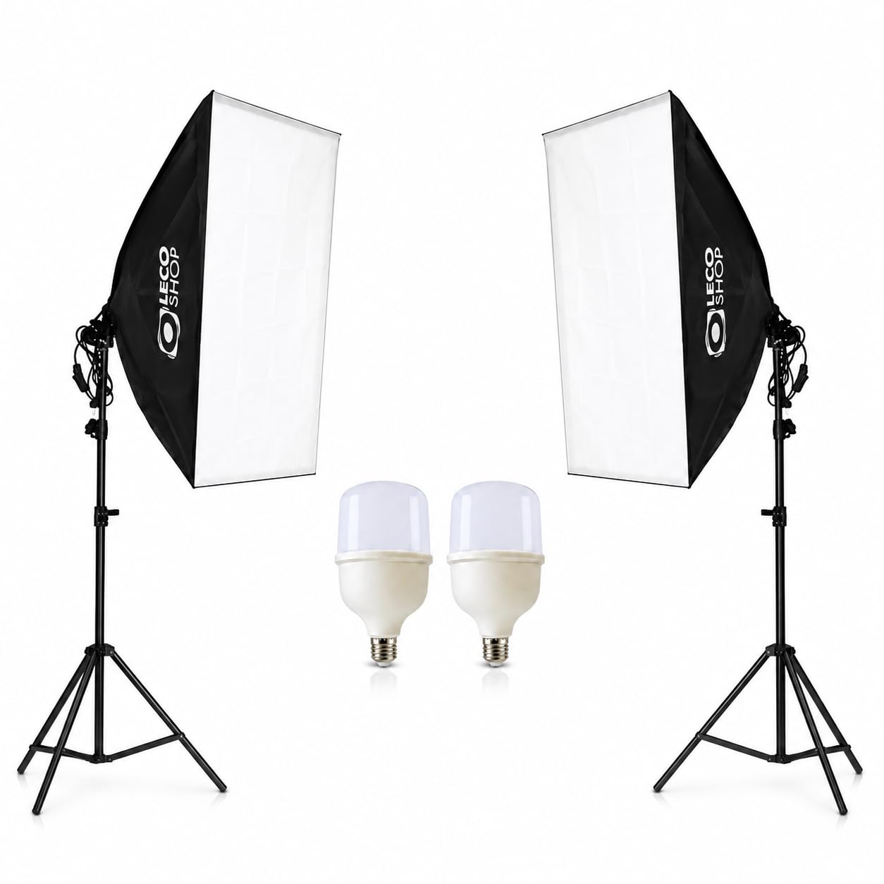 Kit Iluminação Estúdio Profissional 50x70 com Lâmpada LED 50W | Uso Profissional, Lâmpada LED Inclusa, 50W de Potência, Softbox 50x70cm