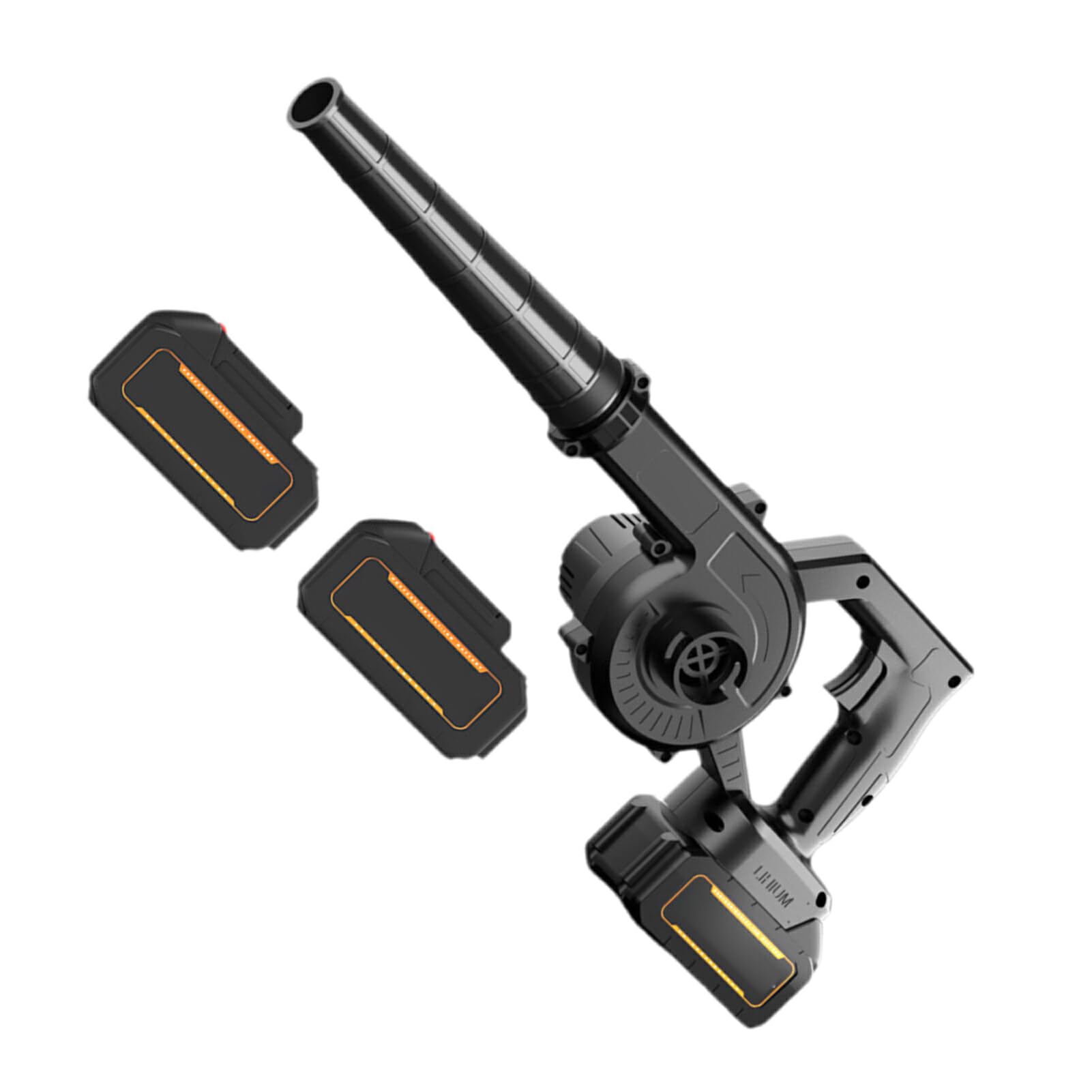 Soprador de folhas leve sem fio, potente soprador elétrico de 750 W, sem fio, com baterias e carregador ABS, preto, 2 pilhas