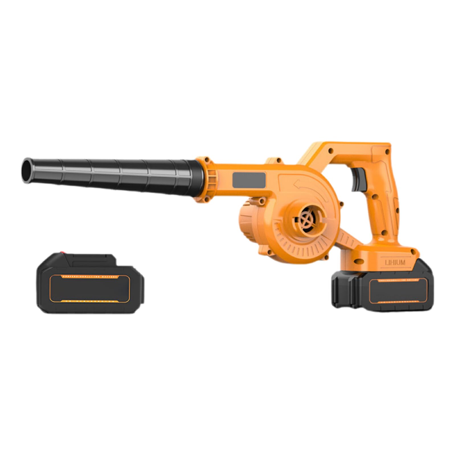 Soprador de folhas leve sem fio potente soprador elétrico de 750 W sem fio com baterias e carregador ABS, amarelo, 1 bateria