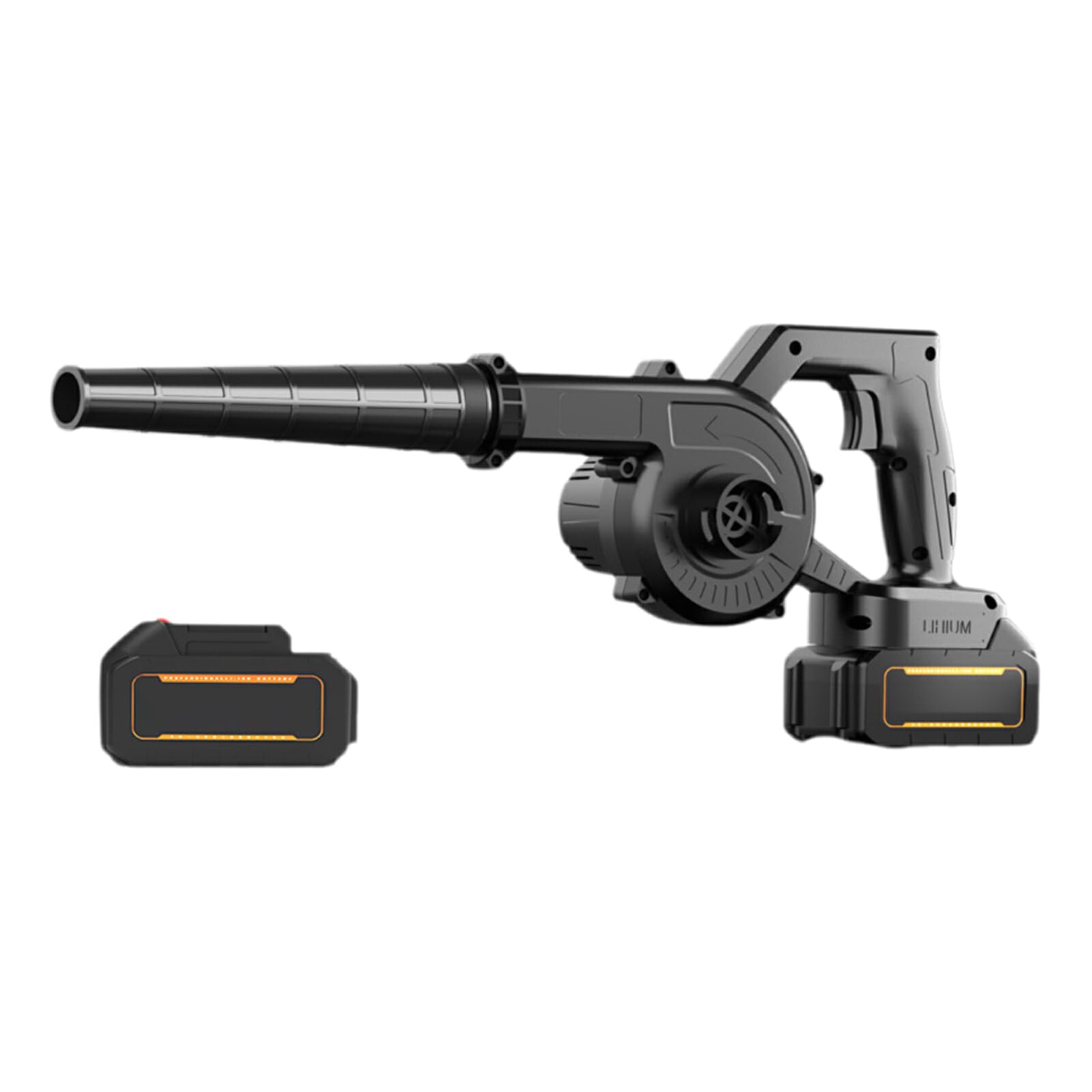 Soprador de folhas leve sem fio potente soprador elétrico de 750 W sem fio com baterias e carregador ABS, preto, 1 bateria