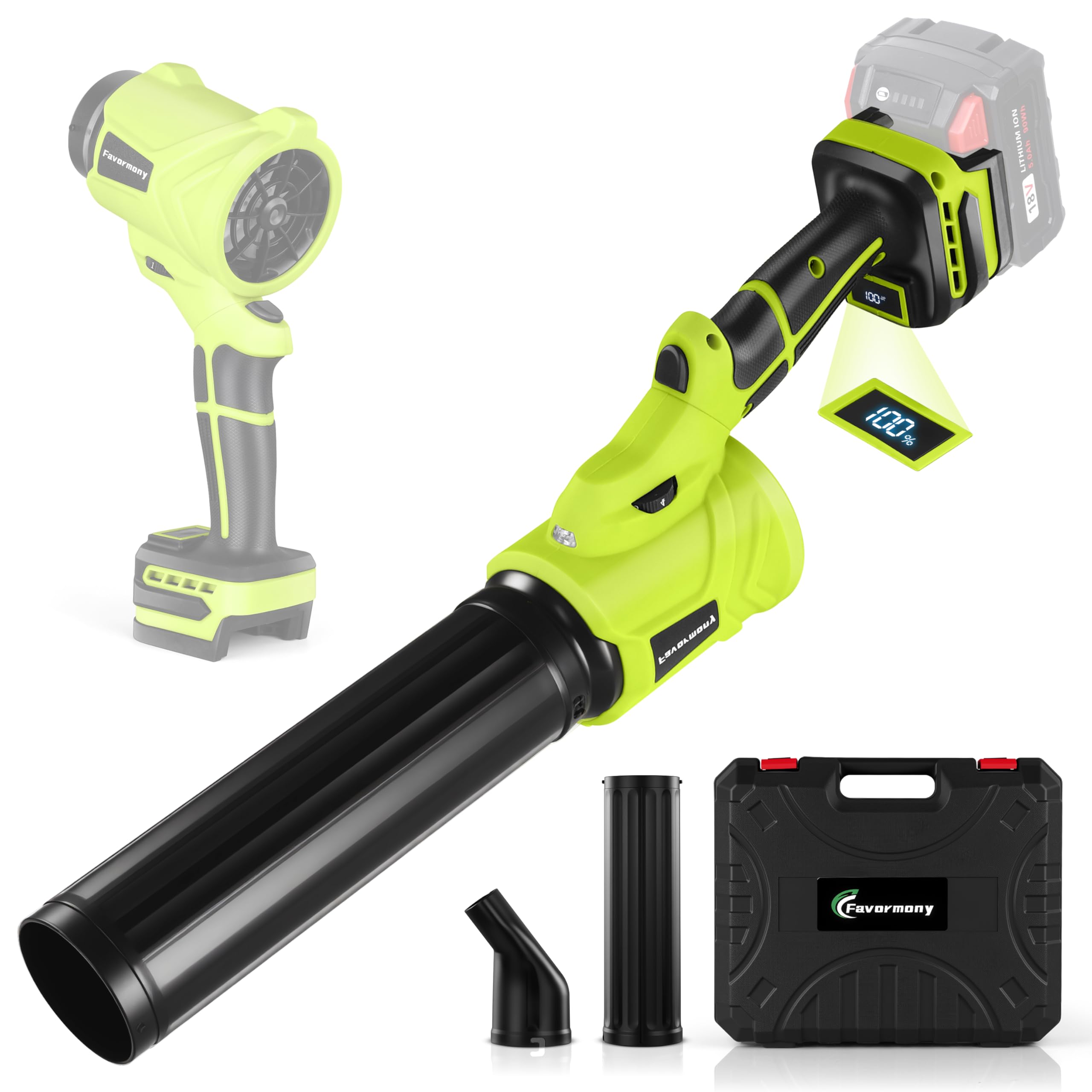 Soprador de folhas sem fio, sem bateria compatível com Milwaukee M18, soprador de folhas portátil rotativo com motor sem escova de 100.0000 RPM, 6 velocidades, mini sopradores portáteis para cuidados