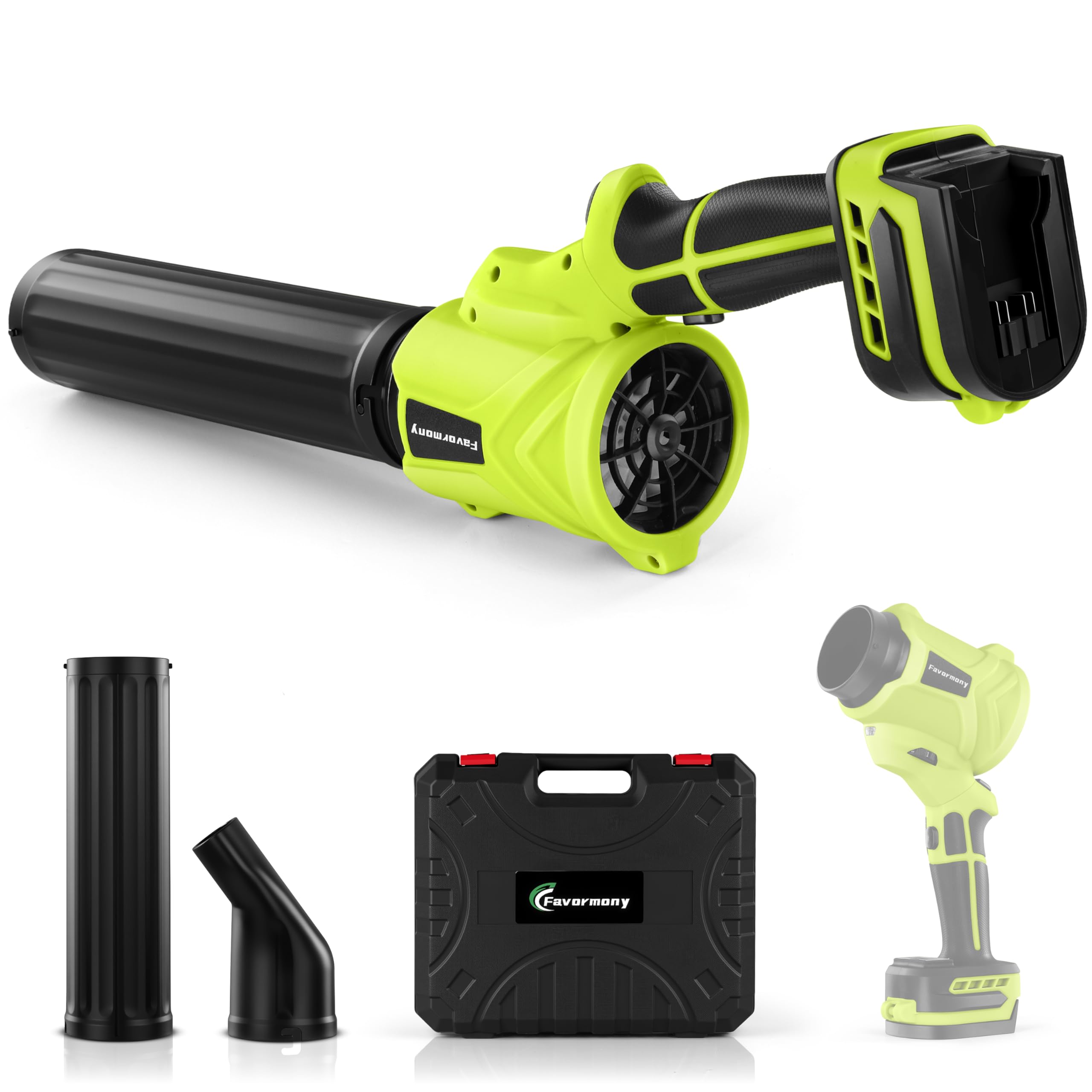 Soprador de folhas portátil sem fio, sem bateria, compatível com a bateria Milwaukee M18, mini soprador portátil de 60.0000 RPM com motor escovado, rotativo de 180°, 6 velocidades, soprador leve para