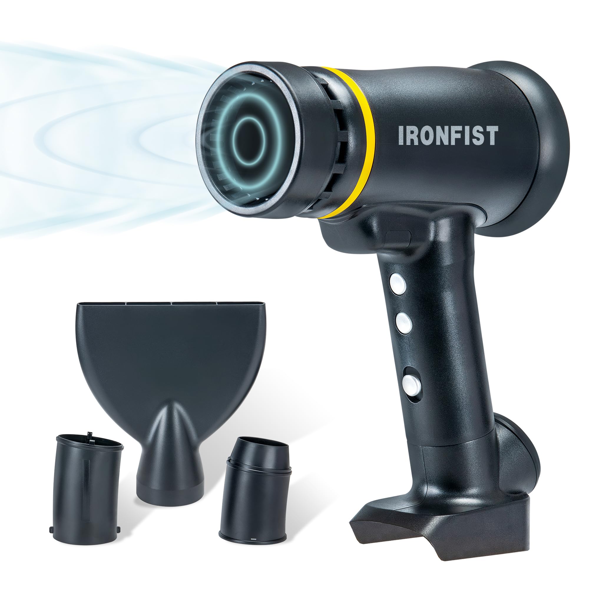 IRONFIST Soprador turbo Leaf compatível com bateria DEWALT 20V MAX, força de sopro de 1400 g, motor canalizado, 5 velocidades, display digital, ultra leve de 0,6 kg para limpeza de neve e poeira de