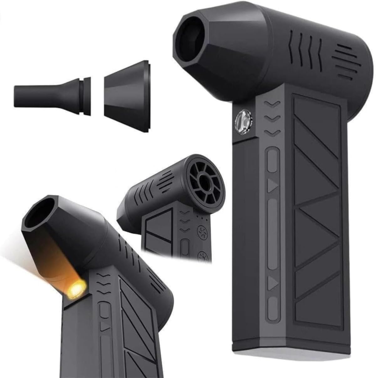Mini Soprador Turbo Jet Fan 13000W, 3 Velocidades Ajustáveis 130000 RPM, Motor Brushless, Bateria 5Ah, Cabo USB Tipo C Incluído, 270 km/h