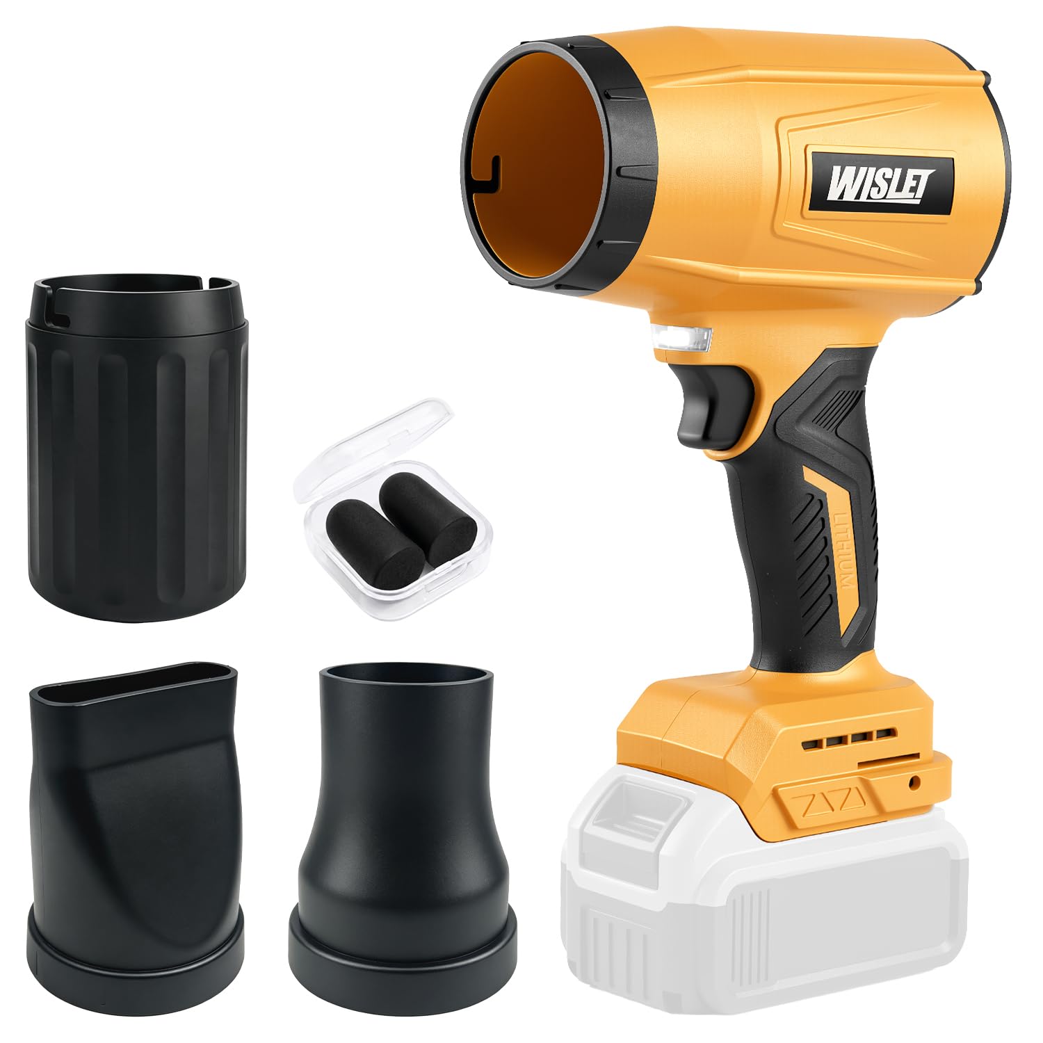 Soprador de folhas sem fio compatível com bateria DeWalt de 20 V (apenas ferramenta, sem bateria), soprador turbo sem escova de 800.000 RPM até 60 m/s, soprador de pó portátil de 600 kg para pátio