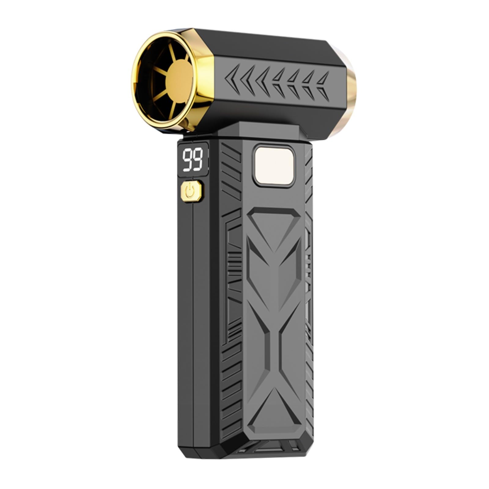 Soprador Elétrico Portátil 250.000 RPM Brushless Com Bateria 10.000mAh | Recarregável, USB-C, Leve, 237g, Tela Digital, 6 Marchas, Noite, Carvão, Teclado, Filtro