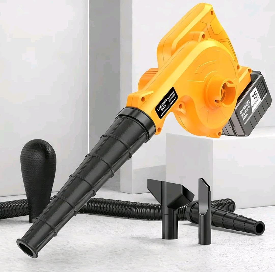 Soprador Aspirador 2 em 1 Sem Fio 48V | 6 Velocidades, até 180MPH, com 2 Baterias e Saco Coletor, para Jardim e Obra