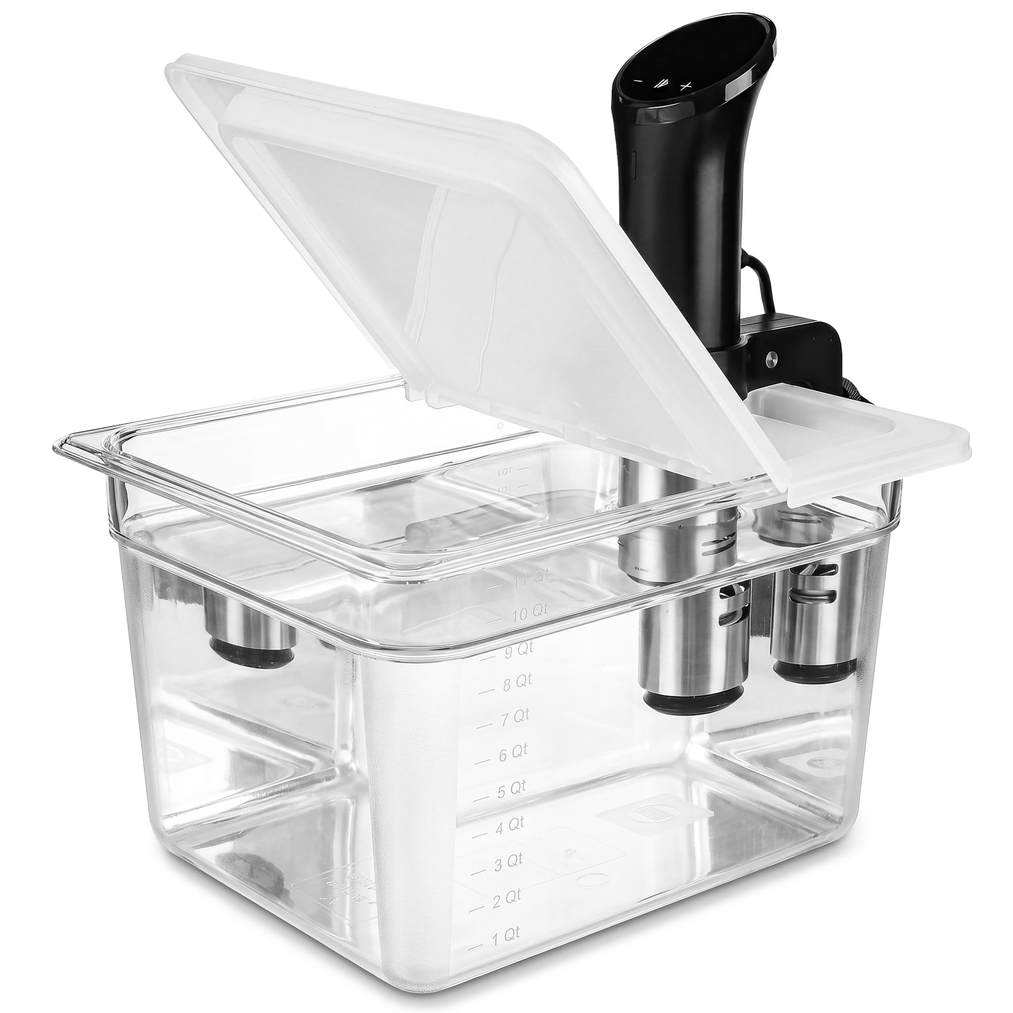 EVERIE Recipiente Sous Vide 12 litros EVC-12 com tampa articulada dobrável compatível com Anova Nano ou AN500-US00 ou Anova Pro 3.0 ou Anova Mini, também serve para panela instantânea