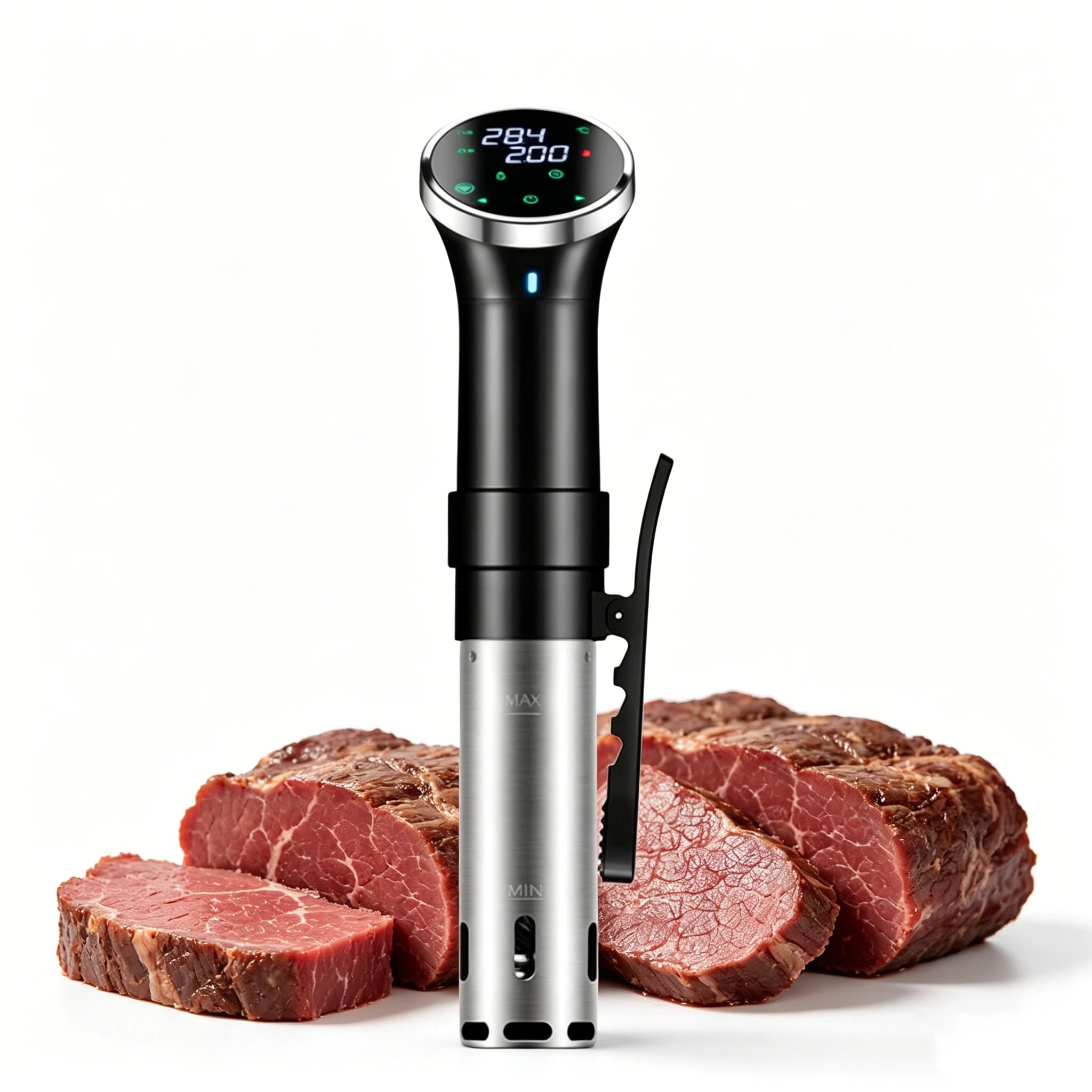 Circulador de imersão de 1100 W, fogão de precisão habilitado para Wi-Fi com controle de aplicativo para bife estilo restaurante, carne macia e muito mais