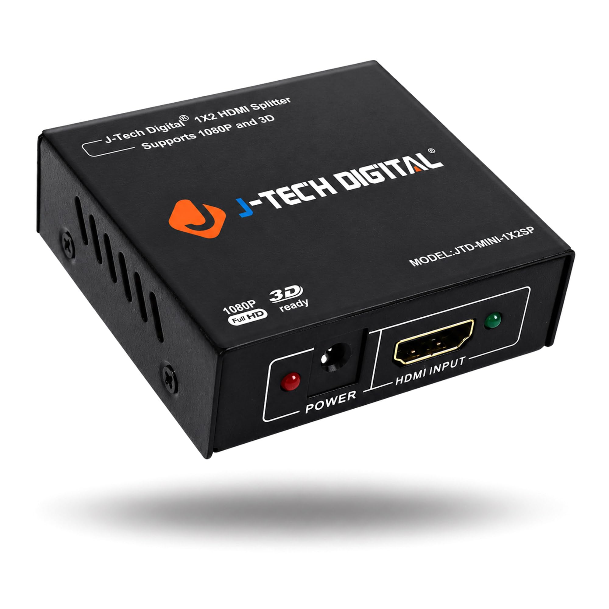 Divisor HDMI 4K@60 1 em 2 saídas, divisor alimentado por 1x2 para monitores duplos da J-Tech Digital [JTD-MINI-1X2SP]
