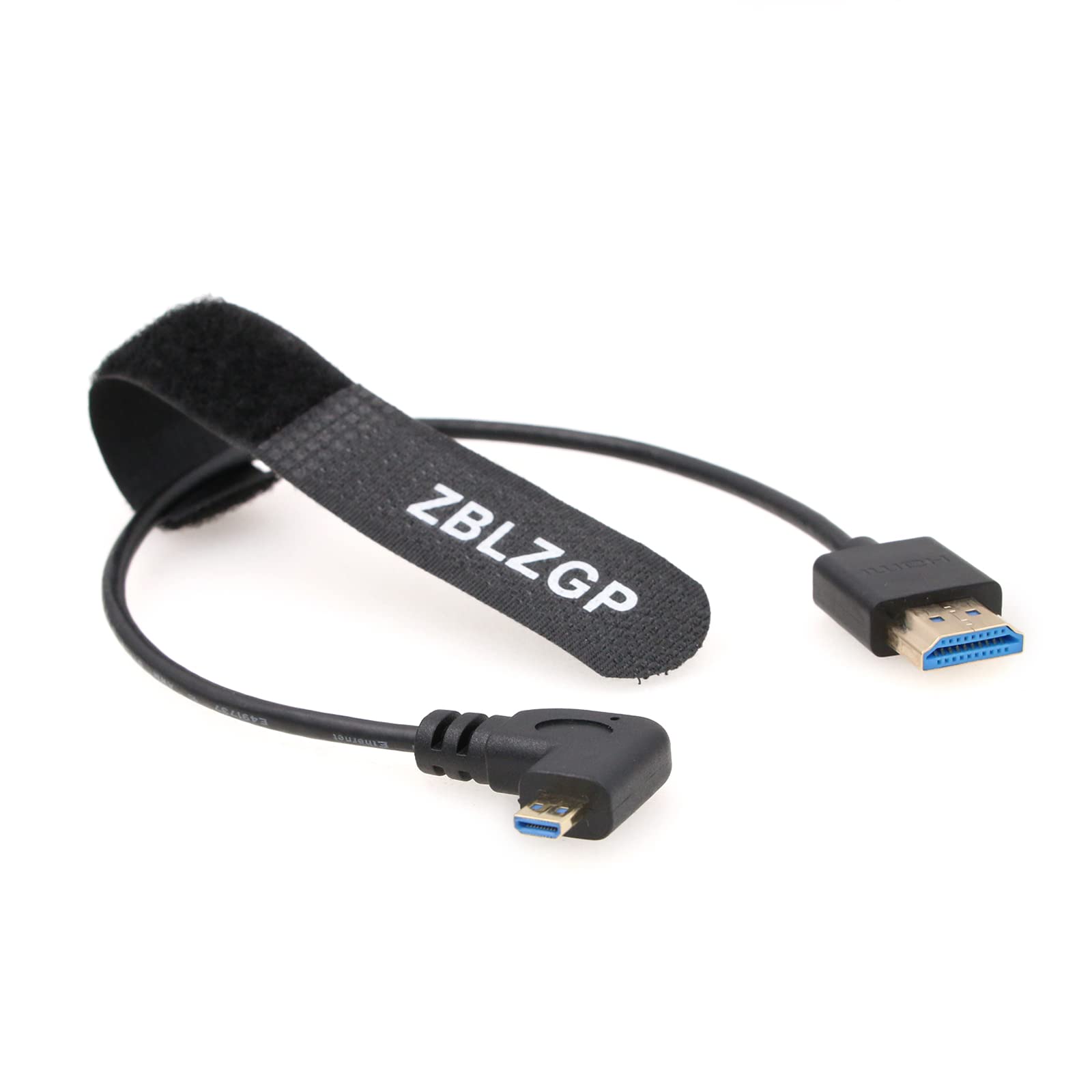 Fio micro HDMI para HDMI 2.1 de ângulo reto 8K para câmeras Blackmagic Pocket Cinema Monitor TV PS5 ATOMOS Ninja V Portkeys Splitter Cabo digital