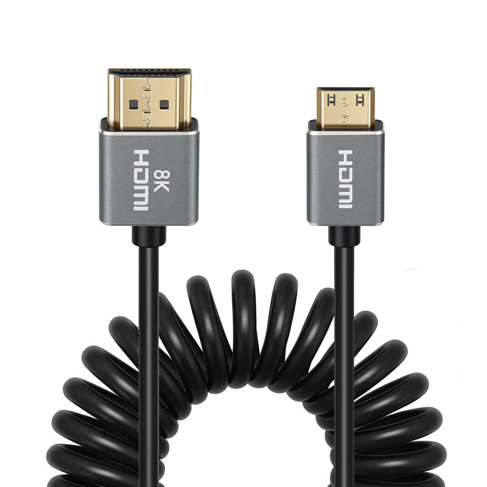 Cabo HDMI 8K HDMI 2.1 HDMI para Xbox Serries X PS5 PS4 PS4 Chromebook Laptops 60Hz HDMI Splitter Cable Digital Cable (Mini HDMI para HDMI, enrolado)