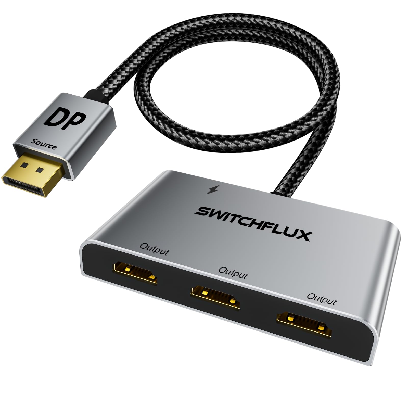 Divisor DisplayPort para HDMI para adaptador de 3 monitores | 4K @60Hz| Divisor HDMI com tela estendida 1 entrada e 3 saídas MST Hub para vários monitores, compatível com PC, placa gráfica