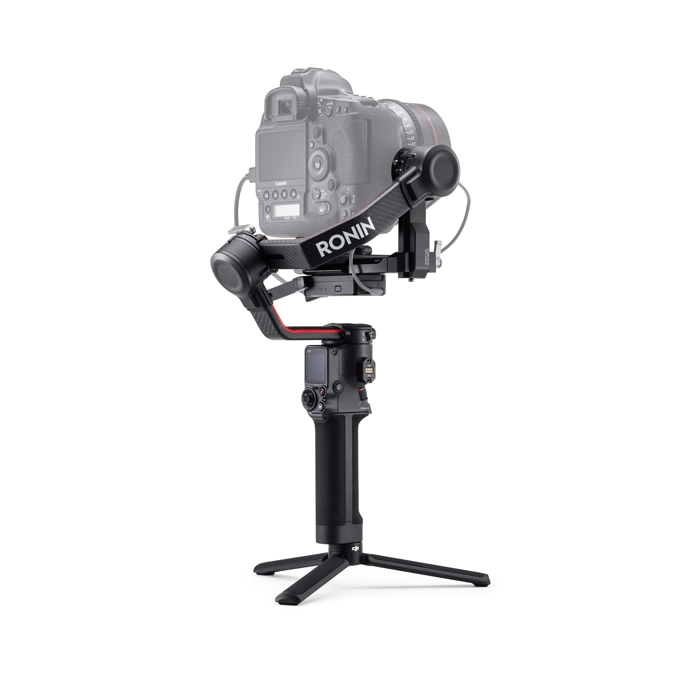 DJI Combo RS 2 – Estabilizador gimbal de 3 eixos para câmeras DSLR e sem espelho, Nikon, Sony, Panasonic, Canon, Fuji, carga útil testada de 4,5 kg, tela sensível ao toque colorida de 1,4 polegadas, estrutura de fibra de carbono, preto
