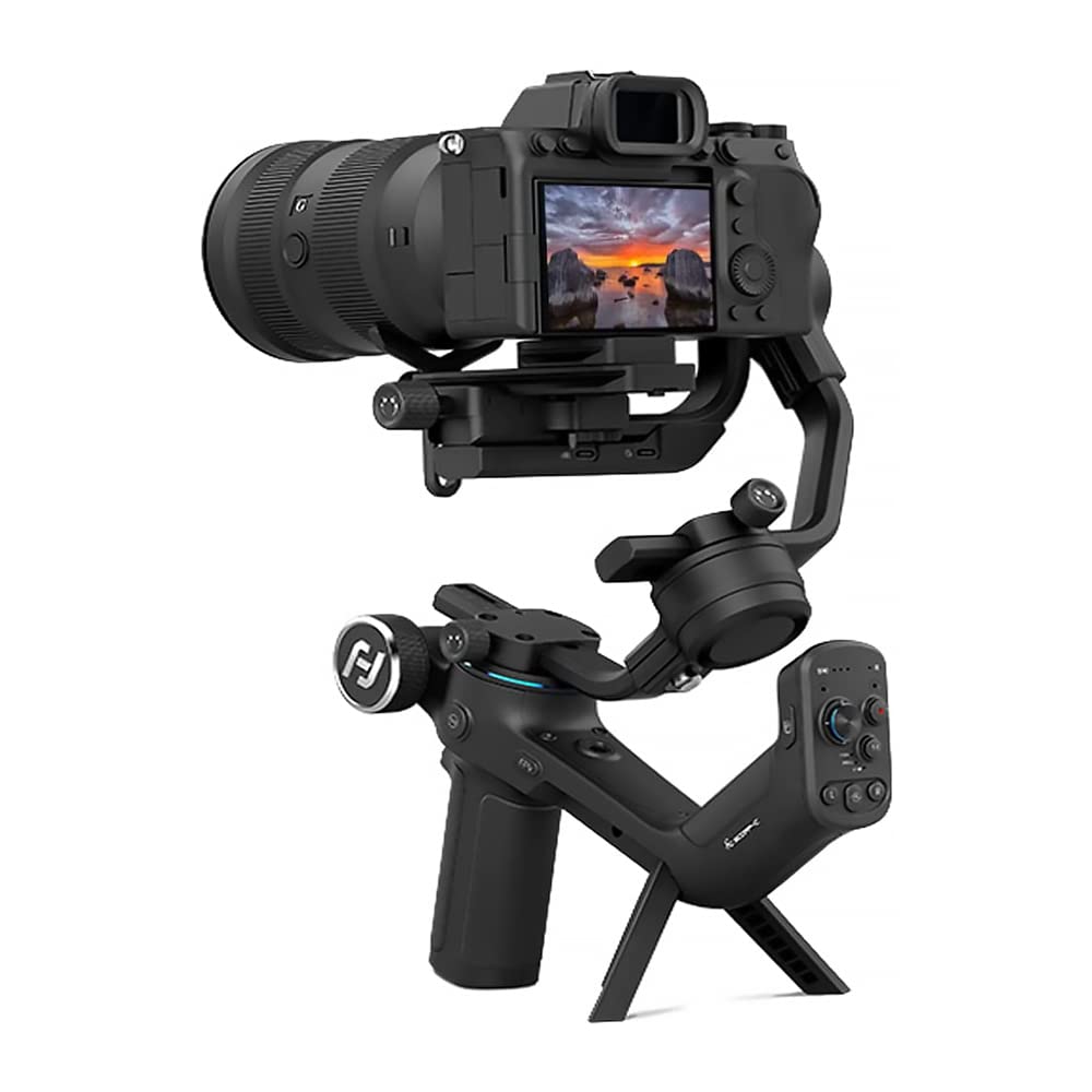 F-e-i-y-u-T-e-c-h Estabilizador Scorp-c Gimbal Portátil para Câmera Capacidade Carga Até 2,5kg Cardan de 3 Eixos Capacidade de Bateria Até 10 Horas Punho de Suspensão Integrado/No Brasil