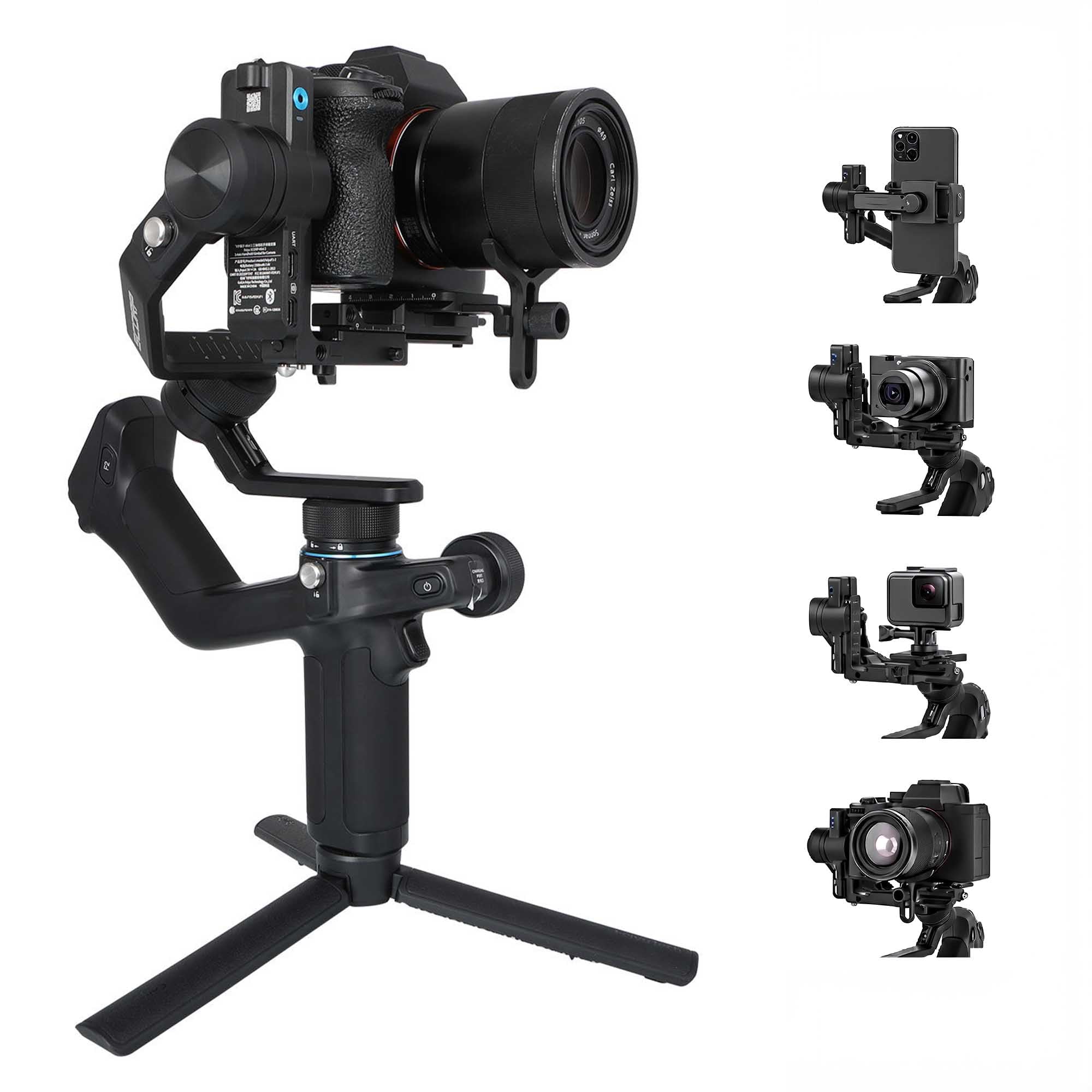 Estabilizador de câmera SCORP Mini 2 KIT,com rastreamento AI e tela sensível ao toque de 1,3 polegadas,compatível com câmeras sem espelho,smartphones e câmeras de ação,e inclui acessórios de expansão