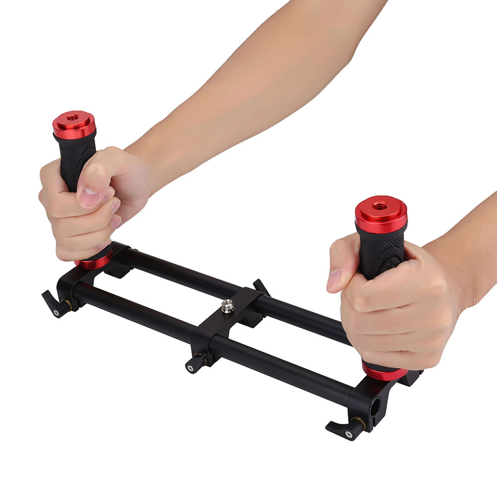 Fabater Alça Estabilizadora de Aperto Duplo para Câmera para Feiyu, Equipamento Extensor de Cardan de Liga de Alumínio Com Parafusos de 1/4 "3/8", Haste Ajustável de Liberação Rápida, Portátil Leve