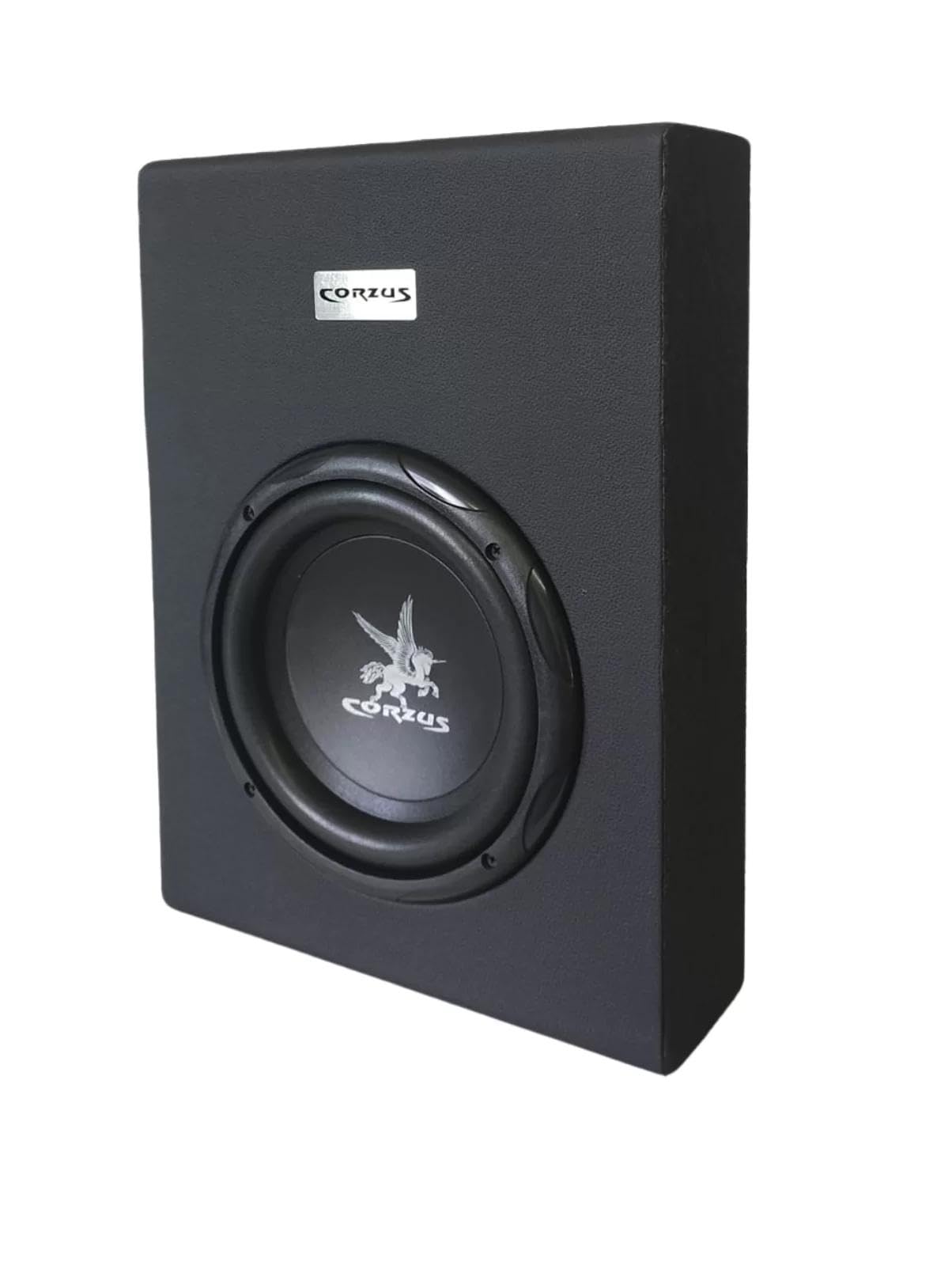 Caixa Subgrave Automotiva Amplificada Corzus CXS 303 Slim, MDF, Compacta, Ideal para Pick Ups, 2 Saídas Stereo, Subwoofer de 8 polegadas 350 Watts RMS